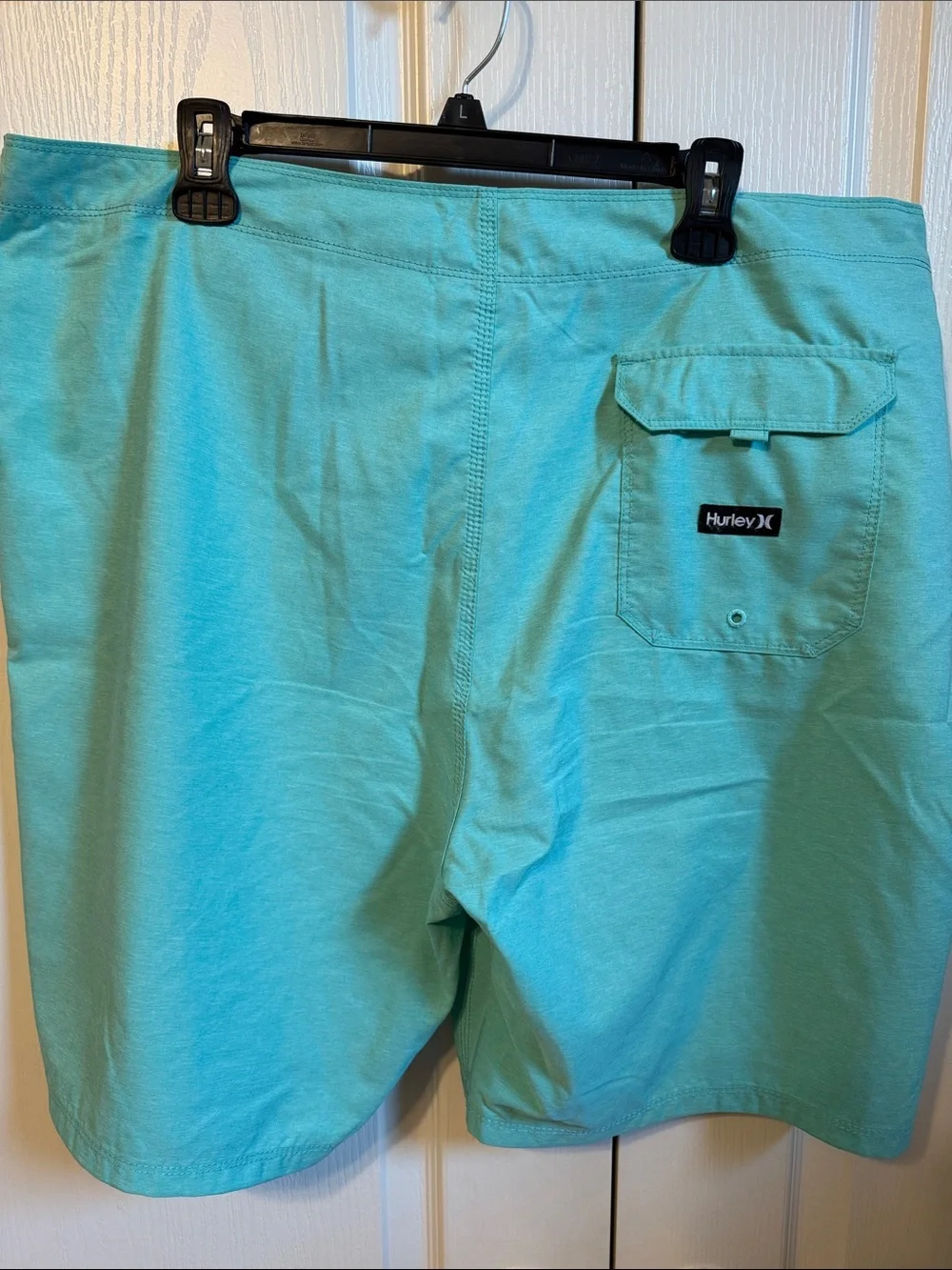 Hurley Men’s Aqua Board Shorts with Black Drawstring